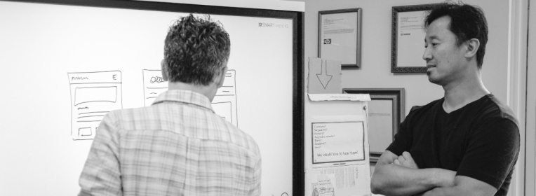 Mark byron full DFC 8200 Two Blinkers sketching on a digital whiteboard